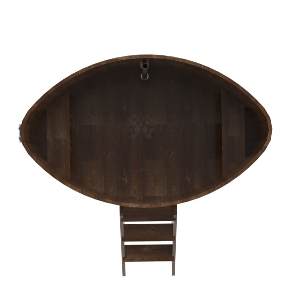 Купель овальная Bentwood из сращенных ламелей мореной лиственницы 1,15 х 1,83 х 1,2 м. Фото № 5