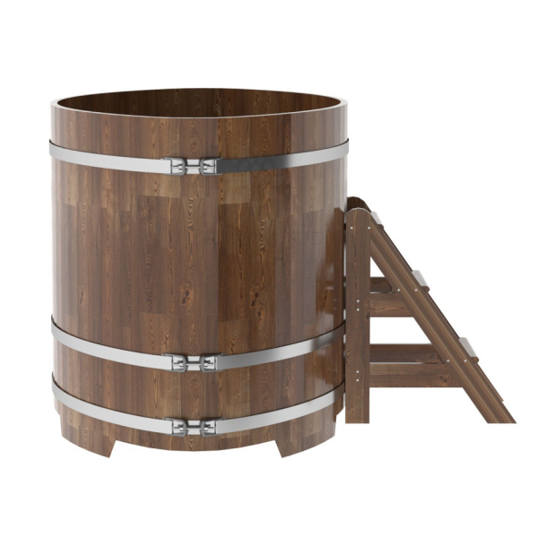Купель овальная Bentwood из сращенных ламелей мореной лиственницы 1,15 х 1,83 х 1,2 м. Фото № 2
