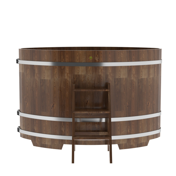 Купель овальная Bentwood из сращенных ламелей мореной лиственницы 1,15 х 1,83 х 1,2 м. Фото № 3
