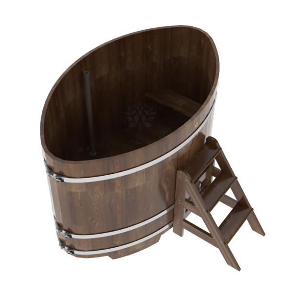 Купель овальная Bentwood из сращенных ламелей мореной лиственницы 1,15 х 1,83 х 1,2 м. Фото № 4