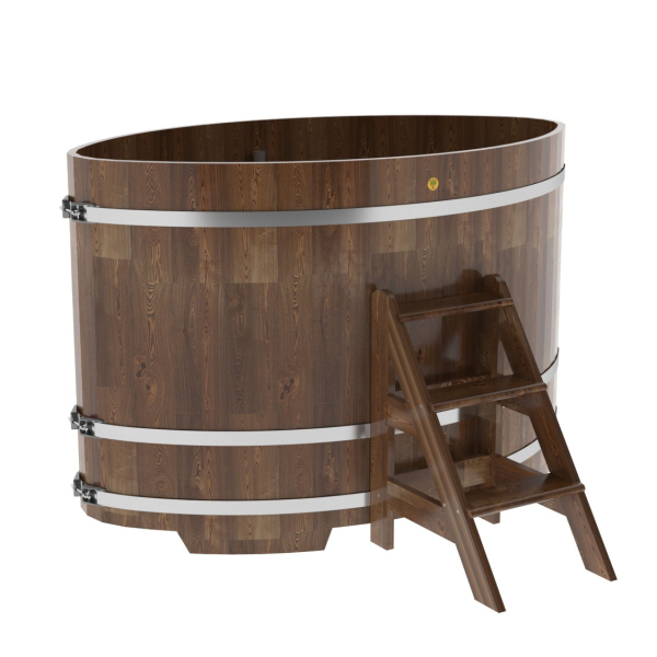 Купель овальная Bentwood из сращенных ламелей мореной лиственницы 1,15 х 1,83 х 1,2 м. Фото № 1