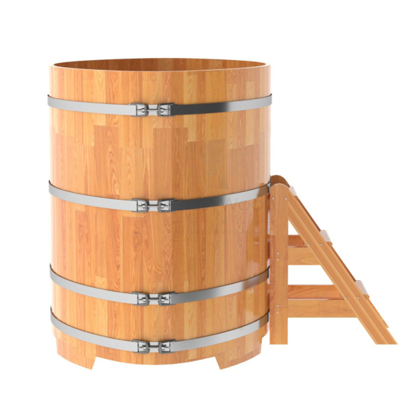 Купель овальная Bentwood из сращенных ламелей натуральной лиственницы 1,15 х 1,83 х 1,4 м. Фото № 3