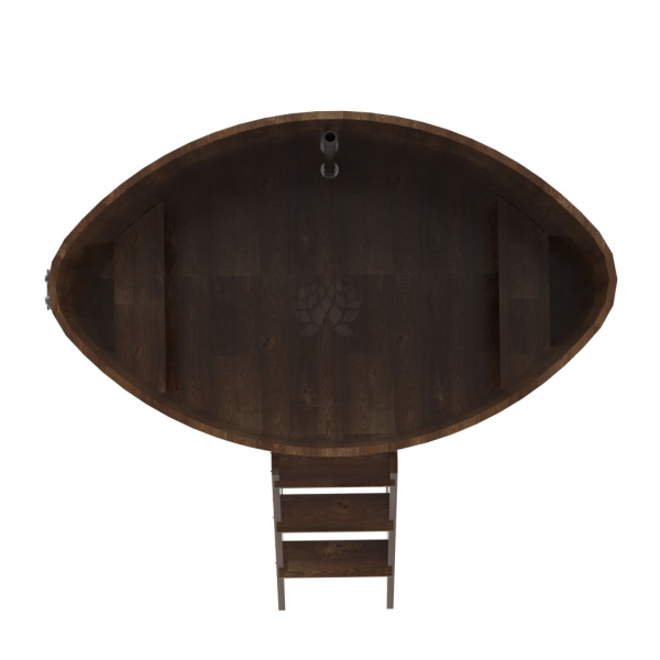 Купель овальная Bentwood из сращенных ламелей мореной лиственницы 1,15 х 1,83 х 1,4 м. Фото № 5