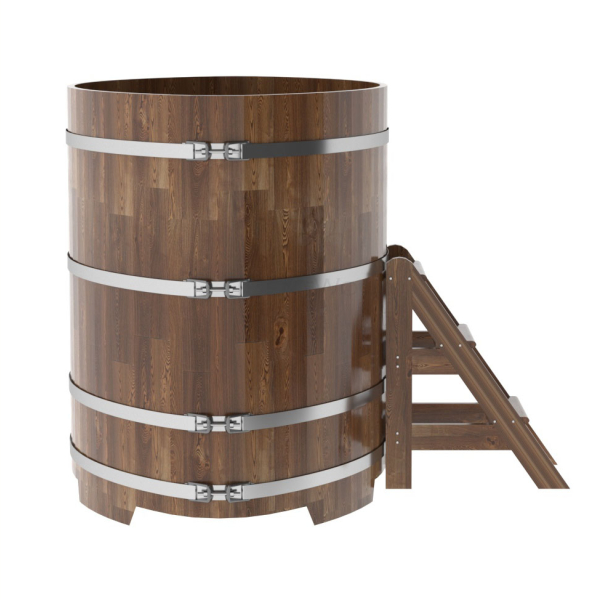 Купель овальная Bentwood из сращенных ламелей мореной лиственницы 1,15 х 1,83 х 1,4 м. Фото № 2