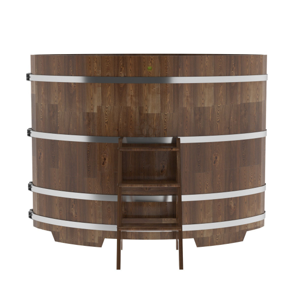 Купель овальная Bentwood из сращенных ламелей мореной лиственницы 1,15 х 1,83 х 1,4 м. Фото № 4