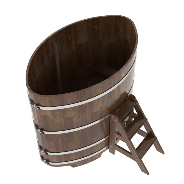 Купель овальная Bentwood из сращенных ламелей мореной лиственницы 1,15 х 1,83 х 1,4 м. Фото № 3