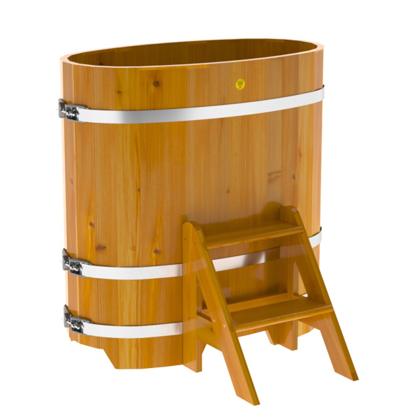 Купель Овальная Bentwood из натуральной лиственницы Рустик 0,59 х 1,06 х 1,1 м. Фото № 1