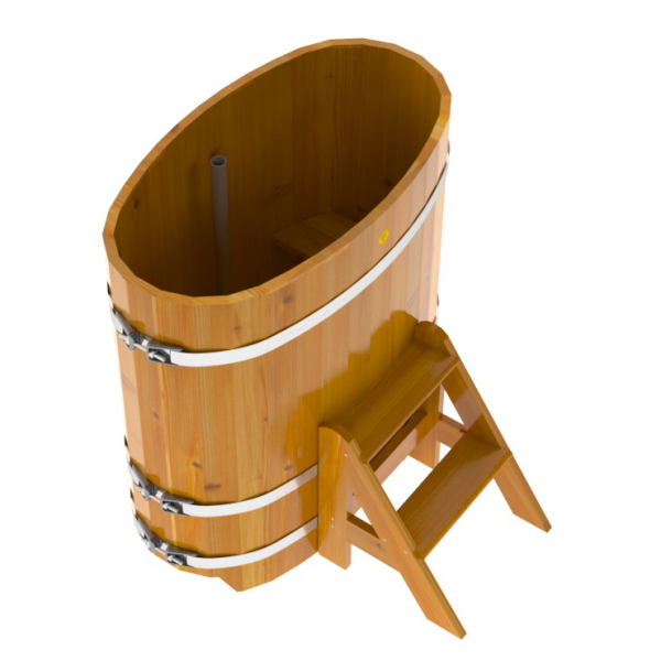 Купель Овальная Bentwood из натуральной лиственницы Рустик 0,59 х 1,06 х 1,1 м. Фото № 2