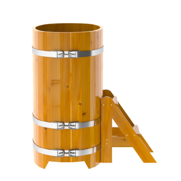 Купель Овальная Bentwood из натуральной лиственницы Рустик 0,59 х 1,06 х 1,1 м. Фото № 3