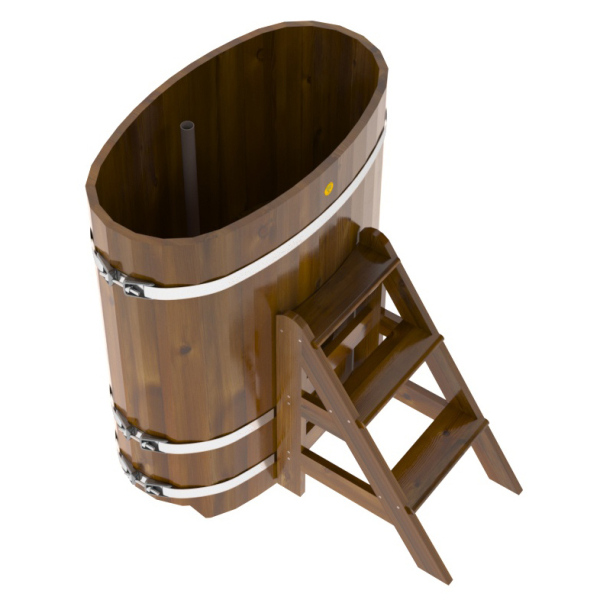 Купель Овальная Bentwood из морёной лиственницы Рустик 0,59 х 1,06 х 1,2 м. Фото № 2