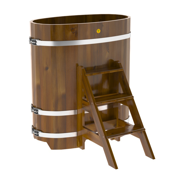 Купель Овальная Bentwood из морёной лиственницы Рустик 0,59 х 1,06 х 1,2 м. Фото № 1