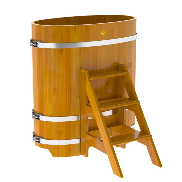 Купель Овальная Bentwood из натуральной лиственницы Рустик 0,59 х 1,06 х 1,2 м. Фото № 1