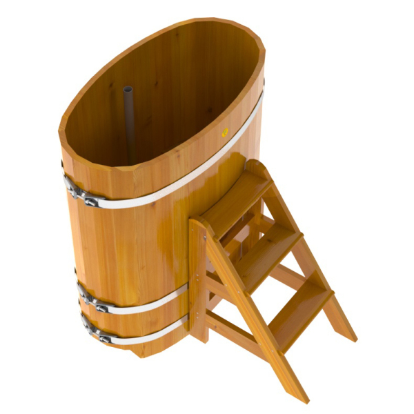 Купель Овальная Bentwood из натуральной лиственницы Рустик 0,59 х 1,06 х 1,2 м. Фото № 5
