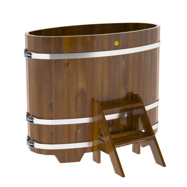 Купель Овальная Bentwood из морёной лиственницы Рустик 0,69 х 1,31 х 1,1 м. Фото № 1