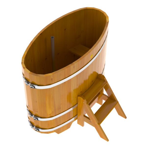 Купель Овальная Bentwood из натуральной лиственницы Рустик 0,69 х 1,31 х 1,1 м. Фото № 4