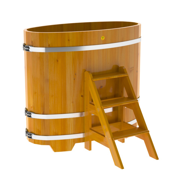 Купель Овальная Bentwood из натуральной лиственницы Рустик 0,69 х 1,31 х 1,2 м. Фото № 1