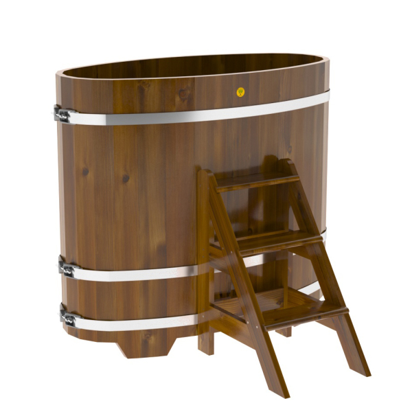 Купель Овальная Bentwood из морёной лиственницы Рустик 0,69 х 1,31 х 1,2 м. Фото № 1
