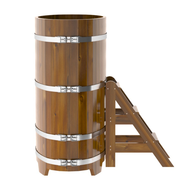 Купель Овальная Bentwood из морёной лиственницы Рустик 0,76 х 1,16 х 1,4 м. Фото № 4