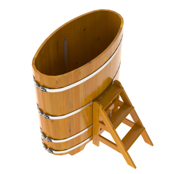 Купель Овальная Bentwood из натуральной лиственницы Рустик 0,76 х 1,16 х 1,4 м. Фото № 2