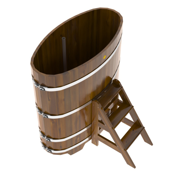 Купель Овальная Bentwood из морёной лиственницы Рустик 0,76 х 1,16 х 1,4 м. Фото № 2