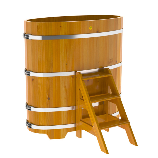 Купель Овальная Bentwood из натуральной лиственницы Рустик 0,76 х 1,16 х 1,4 м. Фото № 1