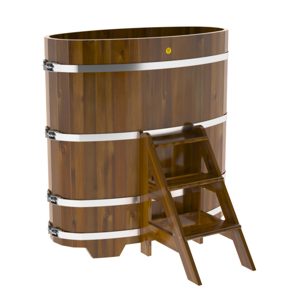Купель Овальная Bentwood из морёной лиственницы Рустик 0,76 х 1,16 х 1,4 м. Фото № 1
