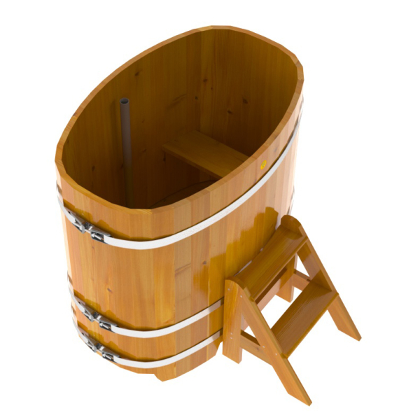 Купель Овальная Bentwood из натуральной лиственницы Рустик 0,76 х 1,16 х 1,1 м. Фото № 4