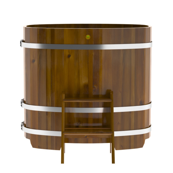 Купель Овальная Bentwood из морёной лиственницы Рустик 0,76 х 1,16 х 1,1 м. Фото № 3