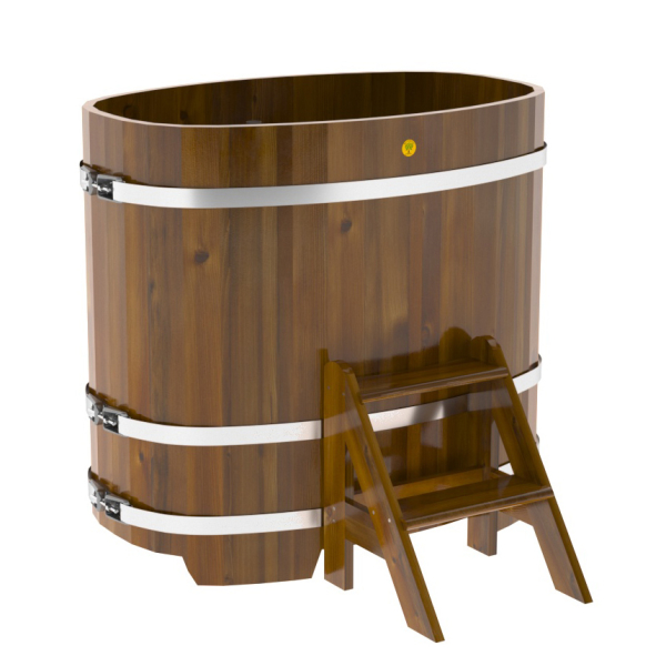 Купель Овальная Bentwood из морёной лиственницы Рустик 0,76 х 1,16 х 1,1 м. Фото № 1