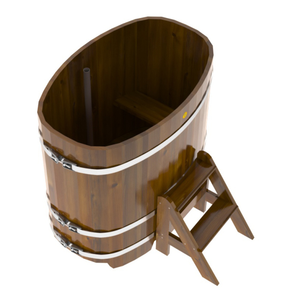 Купель Овальная Bentwood из морёной лиственницы Рустик 0,76 х 1,16 х 1,1 м. Фото № 4