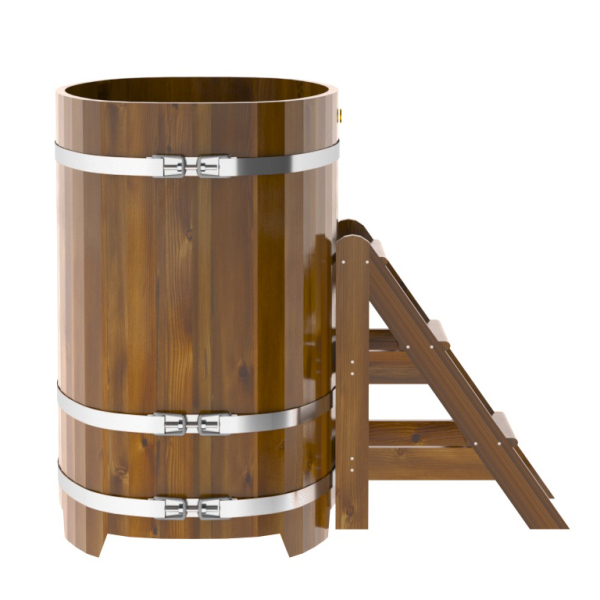 Купель Овальная Bentwood из морёной лиственницы Рустик 0,76 х 1,16 х 1,2 м. Фото № 3