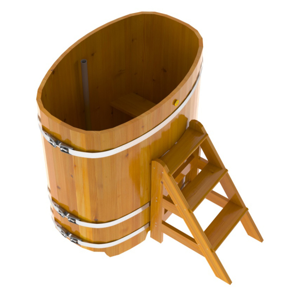 Купель Овальная Bentwood из натуральной лиственницы Рустик 0,76 х 1,16 х 1,2 м. Фото № 2