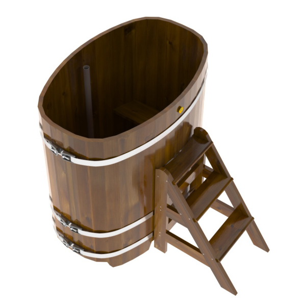 Купель Овальная Bentwood из морёной лиственницы Рустик 0,76 х 1,16 х 1,2 м. Фото № 5