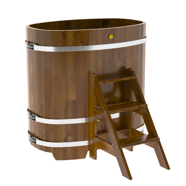 Купель Овальная Bentwood из морёной лиственницы Рустик 0,76 х 1,16 х 1,2 м. Фото № 1