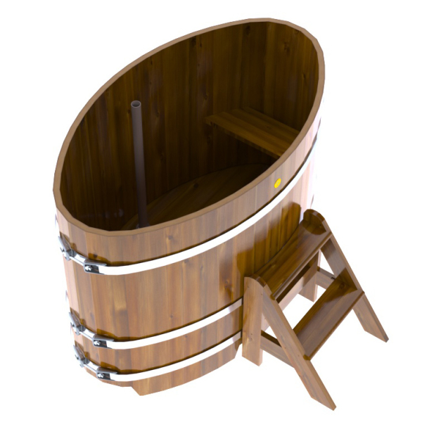 Купель Овальная Bentwood из морёной лиственницы Рустик 0,80 х 1,42 х 1,0 м. Фото № 2