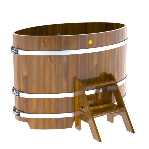 Купель Овальная Bentwood из морёной лиственницы Рустик 0,80 х 1,42 х 1,0 м. Фото № 1