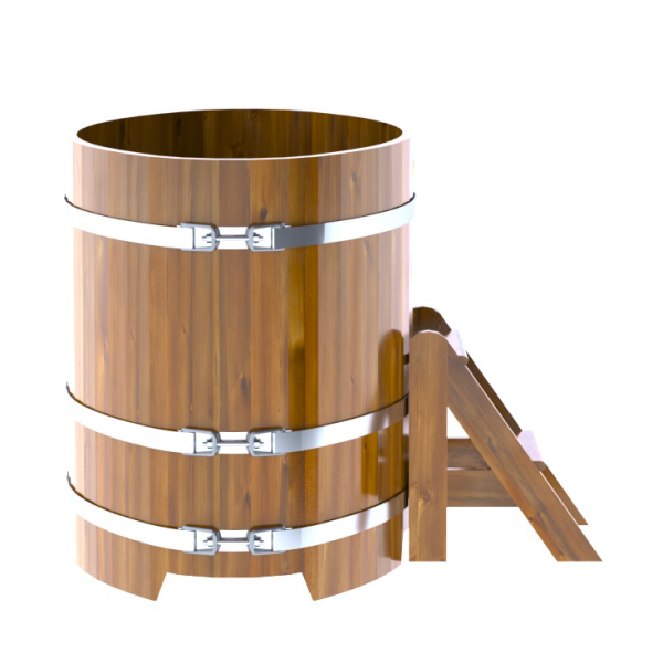 Купель Овальная Bentwood из морёной лиственницы Рустик 0,80 х 1,42 х 1,0 м. Фото № 5