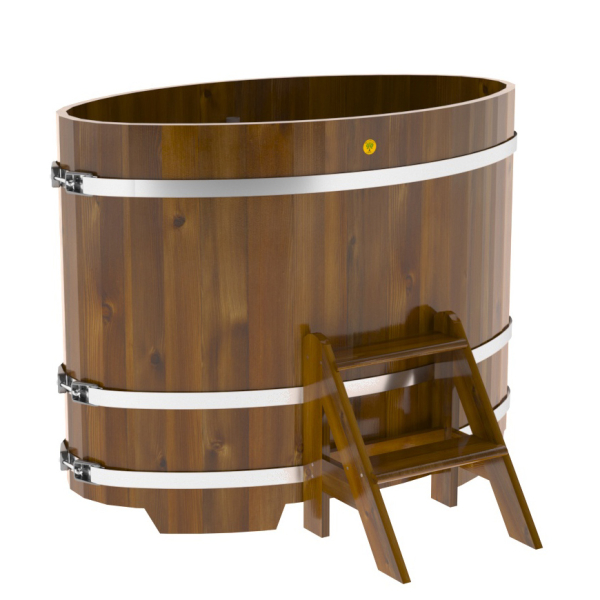 Купель Овальная Bentwood из морёной лиственницы Рустик 0,80 х 1,42 х 1,1 м. Фото № 1