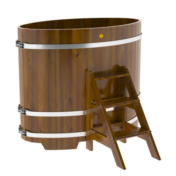 Купель Овальная Bentwood из морёной лиственницы Рустик 0,80 х 1,42 х 1,2 м. Фото № 1