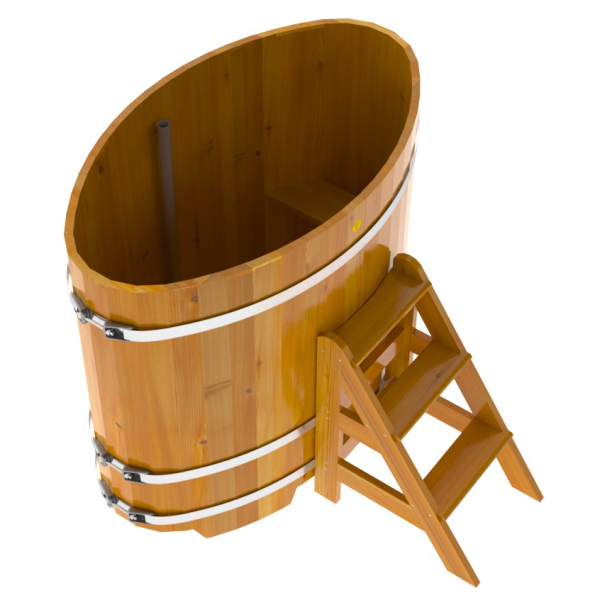 Купель Овальная Bentwood из натуральной лиственницы Рустик 0,80 х 1,42 х 1,2 м. Фото № 4