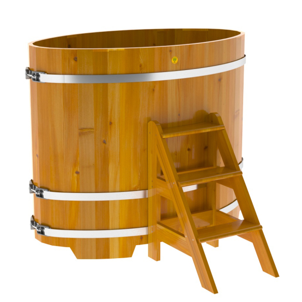 Купель Овальная Bentwood из натуральной лиственницы Рустик 0,80 х 1,42 х 1,2 м. Фото № 1