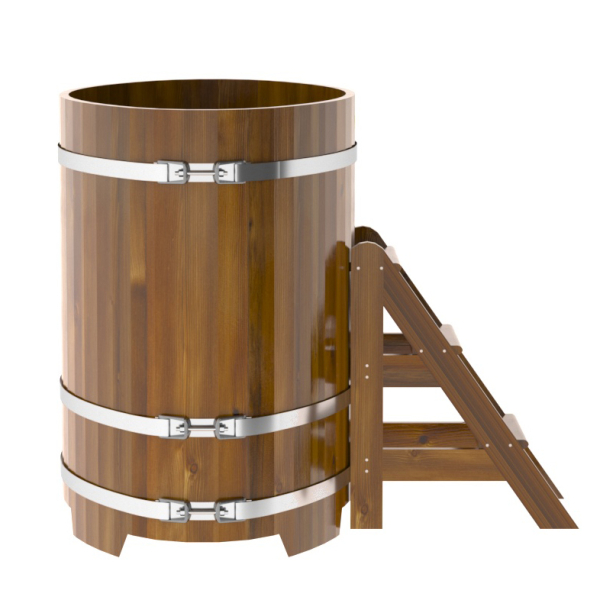 Купель Овальная Bentwood из морёной лиственницы Рустик 0,80 х 1,42 х 1,2 м. Фото № 4