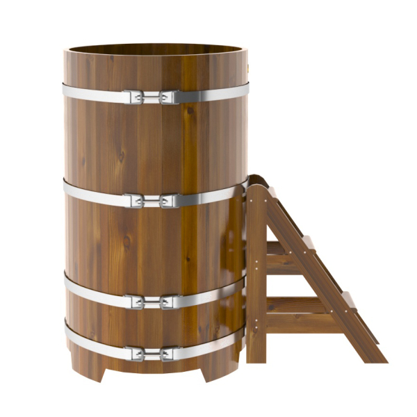 Купель Овальная Bentwood из морёной лиственницы Рустик 0,80 х 1,42 х 1,4 м. Фото № 4