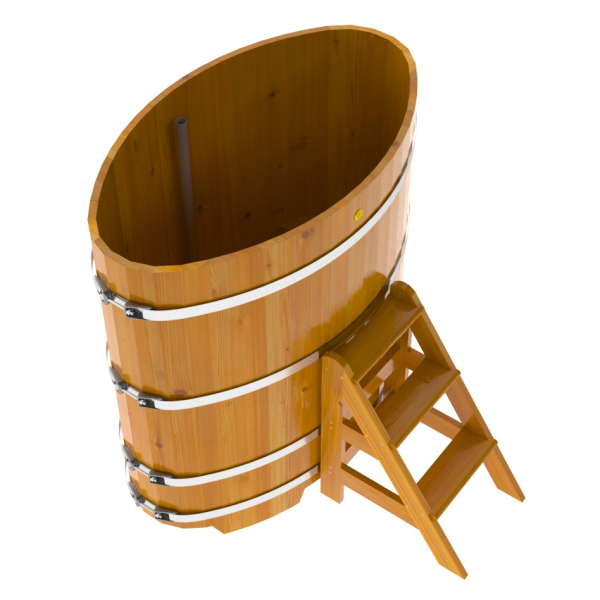 Купель Овальная Bentwood из натуральной лиственницы Рустик 0,80 х 1,42 х 1,4 м. Фото № 3