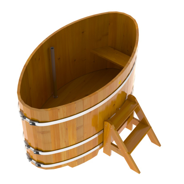 Купель Овальная Bentwood из натуральной лиственницы Рустик 0,92 х 1,66 х 1,0 м. Фото № 2