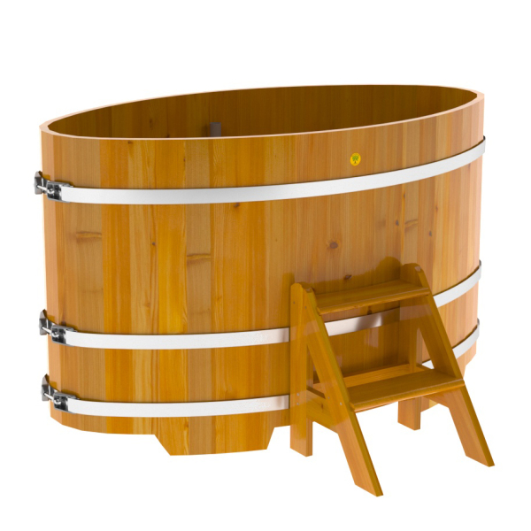 Купель Овальная Bentwood из натуральной лиственницы Рустик 0,92 х 1,66 х 1,0 м. Фото № 1