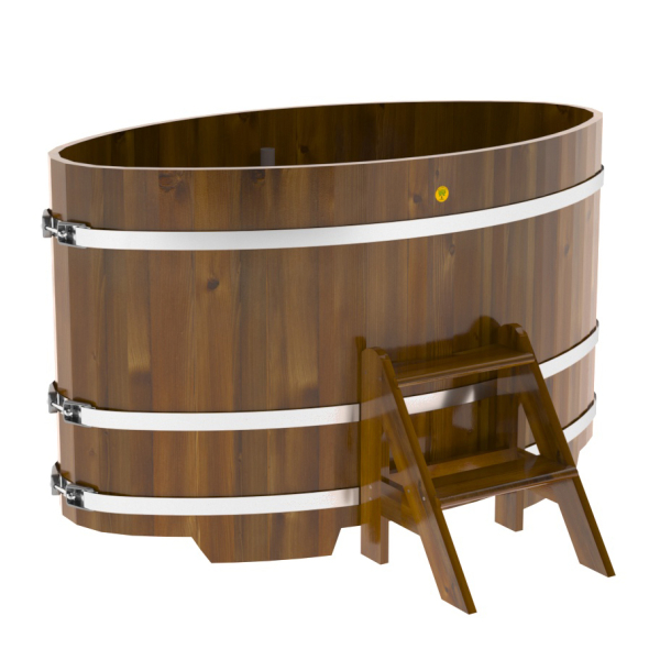 Купель Овальная Bentwood из морёной лиственницы Рустик 0,92 х 1,66 х 1,0 м. Фото № 1