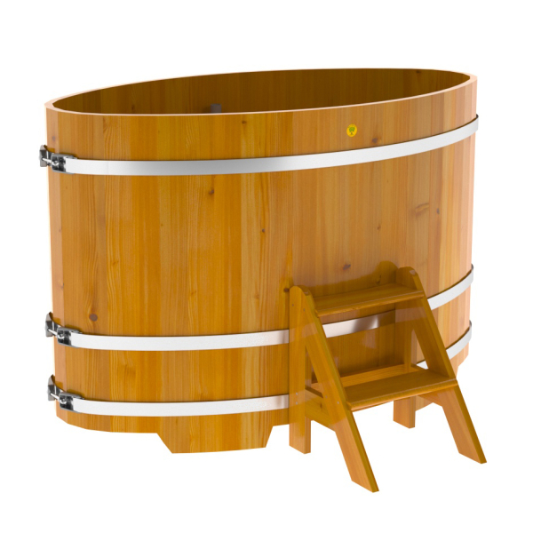 Купель Овальная Bentwood из натуральной лиственницы Рустик 0,92 х 1,66 х 1,1 м. Фото № 1
