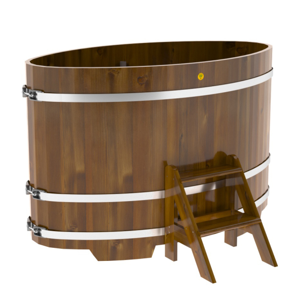 Купель Овальная Bentwood из морёной лиственницы Рустик 0,92 х 1,66 х 1,1 м. Фото № 1