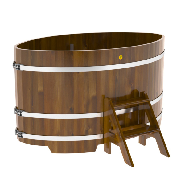 Купель Овальная Bentwood из морёной лиственницы Рустик 1,08 х 1,75 х 1,0 м. Фото № 1